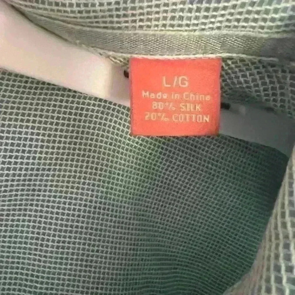 Tommy Bahama Shirt Men's Large Blue Short Sleeve Check Silk Blend Button Up - Picture 3 of 4